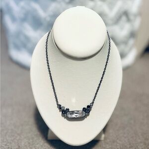 Touchstone Crystal Black and Silver Necklace